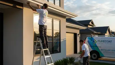 Professional painter refinishing home gutters in Redding, CA for weather-resistant curb appeal