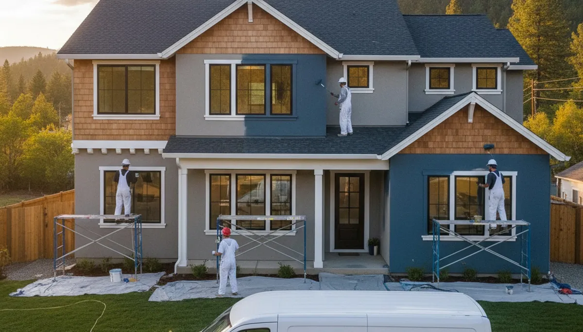 Professional house painters enhancing home exterior in Redding, CA