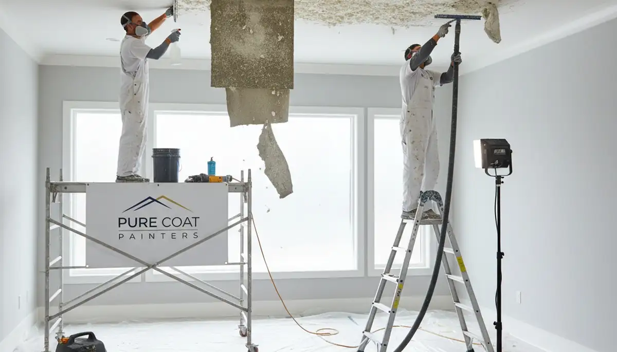 Professional popcorn ceiling removal and refinishing in Redding, CA by expert house painters