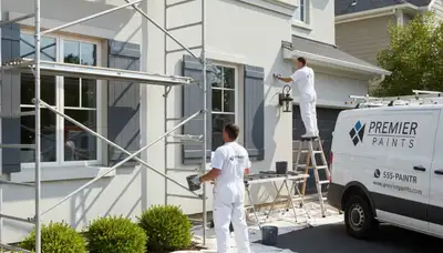Professional painter refinishing exterior shutters with UV-resistant paint in Redding, CA