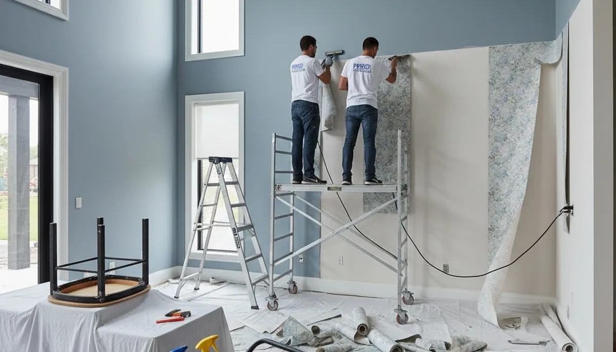 Professional wallpaper removal and wall prep by house painters in Redding, CA