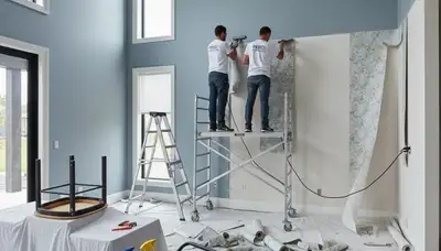 Professional wallpaper removal and wall prep by house painters in Redding, CA