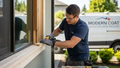 Professional wood rot repair on Redding CA home exterior by expert painting contractors
