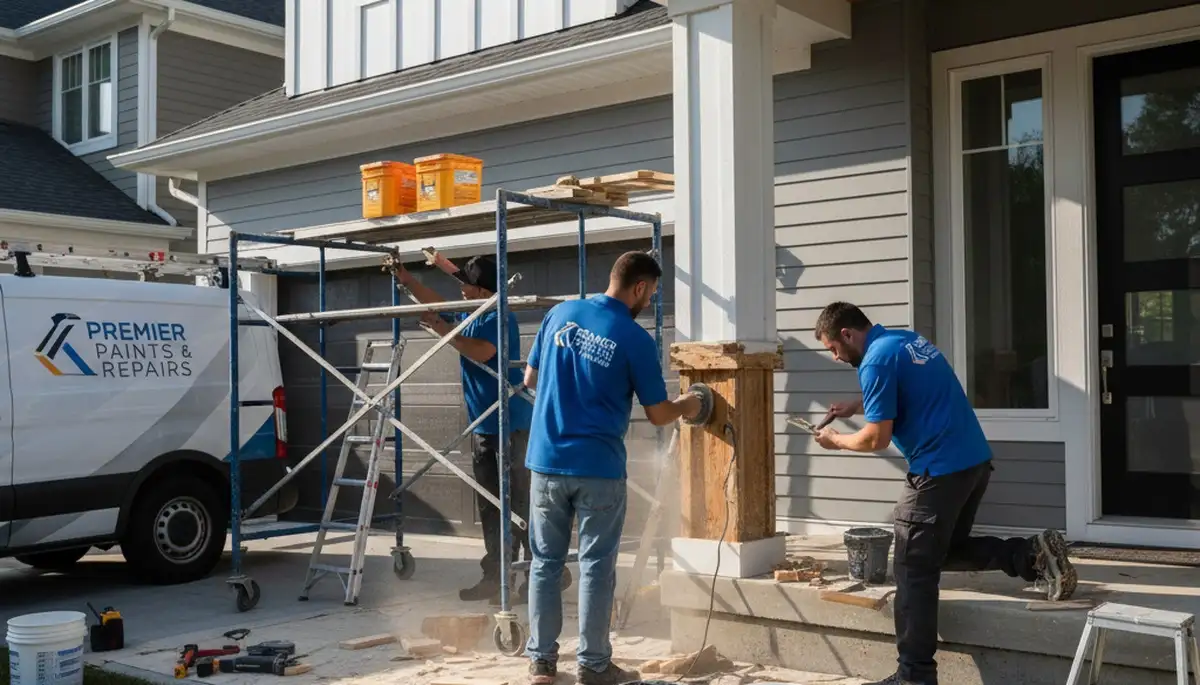 Professional wood rot repair on exterior siding by house painters in Redding, CA